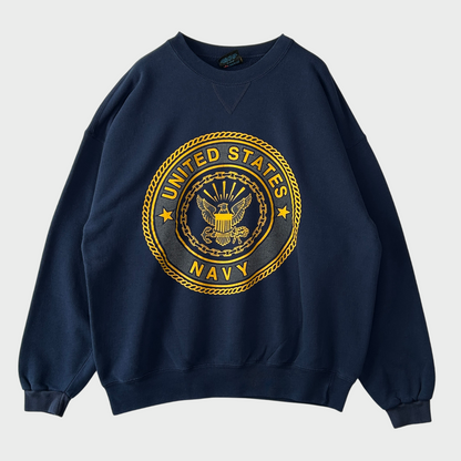 80's Soffe US NAVY ミリタリースウェット 紺 (L)/A7893S-SO