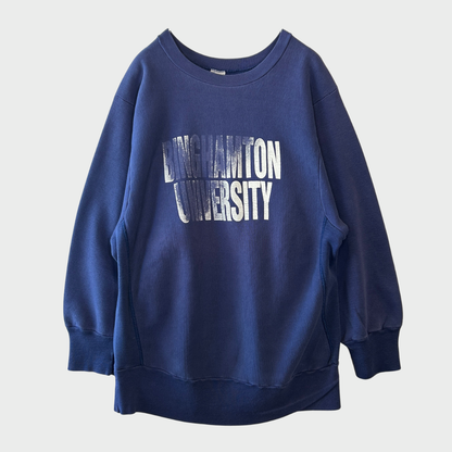 80's  Campion  REVERSE WEAVE リバース 内縫い BINGHAMTON UNIVERSITY 青紫 XL /A5448S-SO