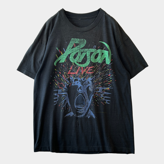 80's Poison ポイズン Live Tシャツ バンドT 黒/A2747T-SO