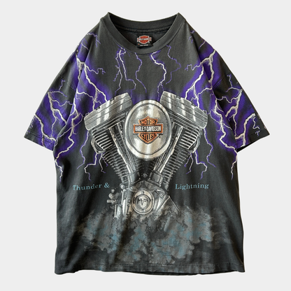 90's Harley-Davidson ハーレー Thunder&Lightning サンダー Tシャツ （L )/C0994T-SO