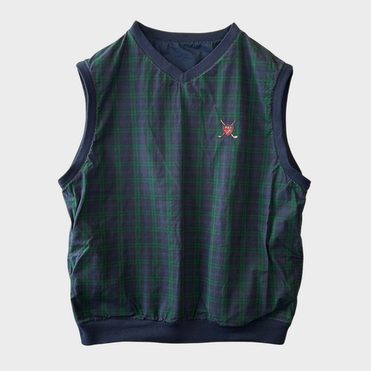 00's POLO GOLF Ralph Lauren ラルフローレン リバーシブルベスト 紺緑 (サイズ不明)/A7717V-SO