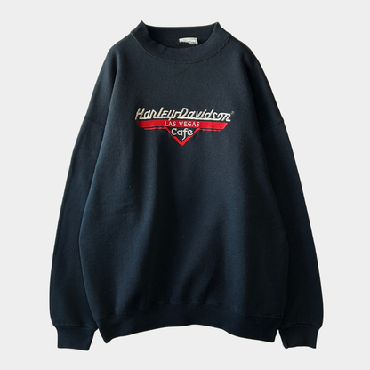 00's Harley-Davidson Las Vegas Cafe ハーレースウェットシャツ 黒 (サイズ不明)/B2854S-SO