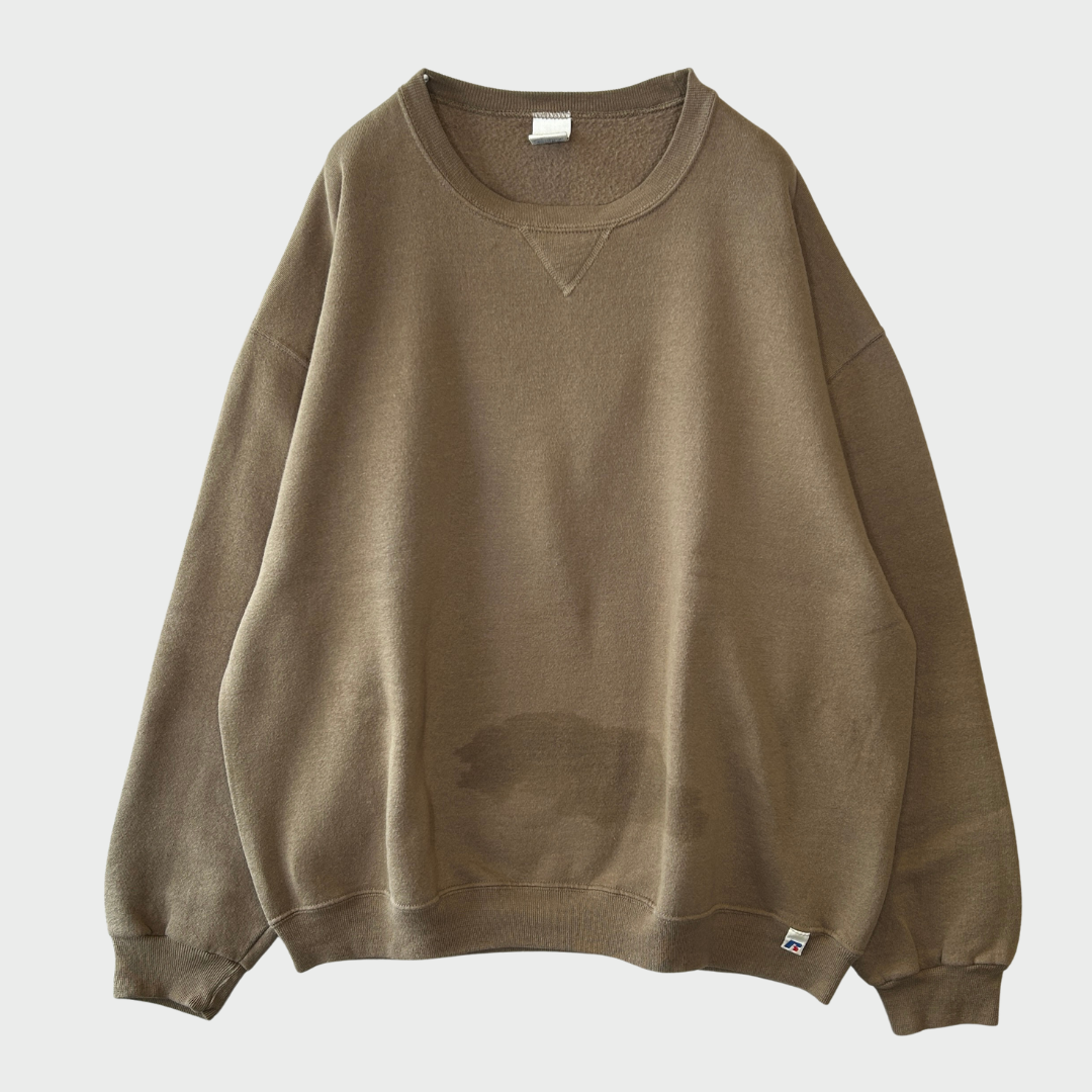00's  Russell Athletic ラッセル 無地スウェット 茶ベージュ (XL) /A8234S-SO
