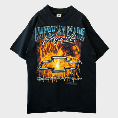 90's FRUIT OF THE LOOM American Made Legends Genuine Chevrolet シボレー ボウタイロゴTシャツ 黒 (M)/B2779T-SO