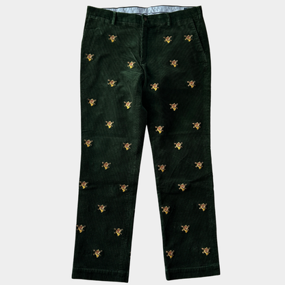 00's Polo Ralph Lauren corduroy pants fox ポロ ラルフローレン 狐 楽器 刺繍 コーデュロイ パンツ (38 34)/A4914P-SO
