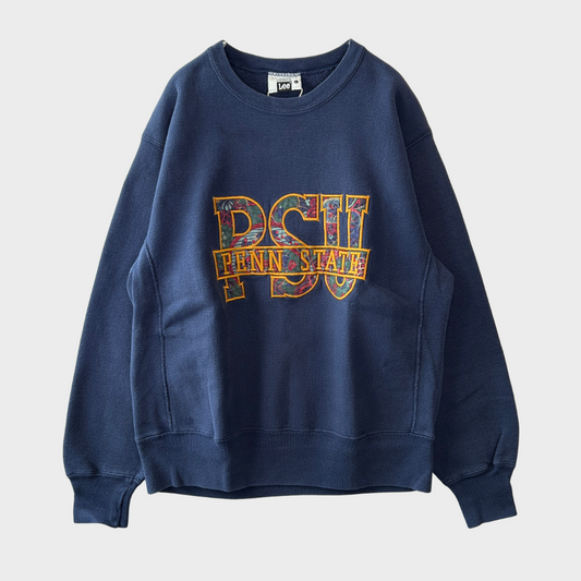 90's  Lee  リバースウィーブタイプ PENN STATE  刺繍 スウェット ネイビー L /B3042R-SO