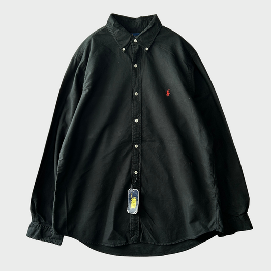 00's Ralph Lauren ラルフローレン 無地シャツ 黒 (XL)/A7920SH-SO