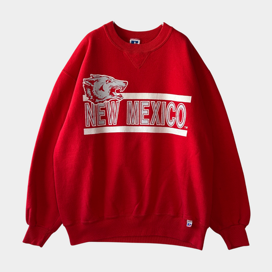 90's RUSSELL ATHLETIC "NEW MEXICO" カレッジ スウェット レッド (L)/A5609S-SO