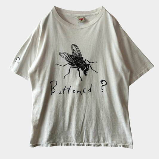 90's Levi's  リーバイス Buttoned Fly(ボタンフライ) 501 プリントTシャツ 白(XL)/C0969T-SO
