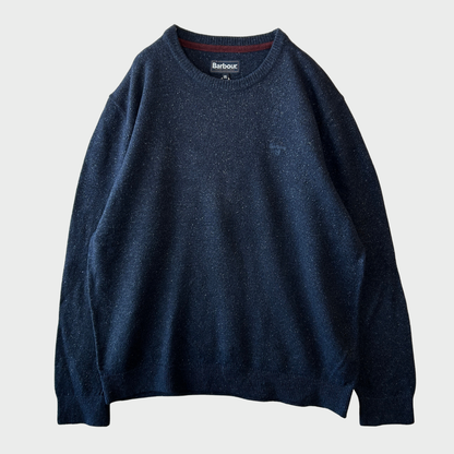 00's Barbour バブアー クルーネック セーター ニット ネイビー (XXL) /B3390K-SO