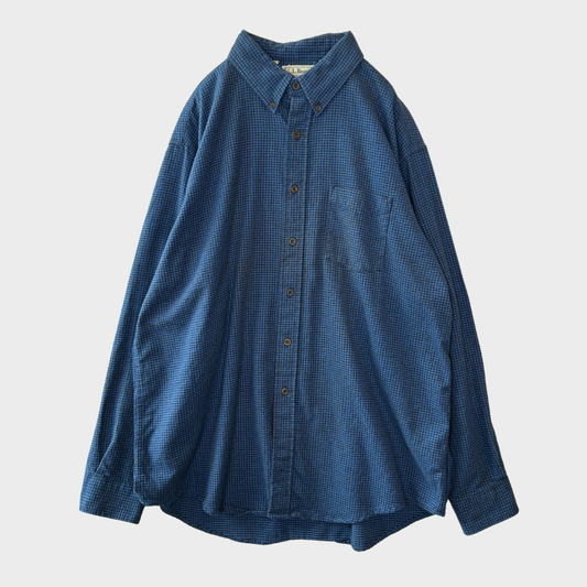 90's  L.L.Bean  ギンガムチェックシャツ 青 XL /A8392SH-SO