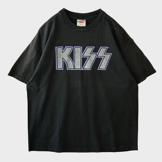 00's  TENNESSEE RIVER KISS 文字プリントTシャツ 黒 XL /A7331T-SO