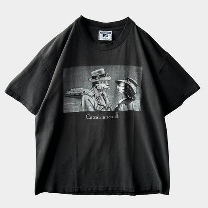 90's Lee 『Catsablanca』映画カサブランカパロディーTシャツ 黒(L)/B2071T-SO