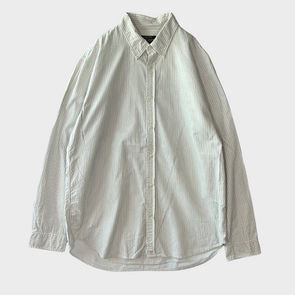 00's Ralph Lauren ラルフローレン ストライプシャツ 白青 (XL)/A7963S-SO