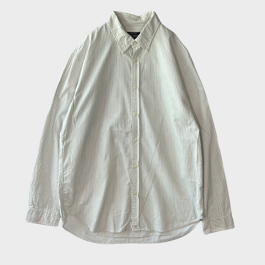 00's Ralph Lauren ラルフローレン ストライプシャツ 白青 (XL)/A7963S-SO