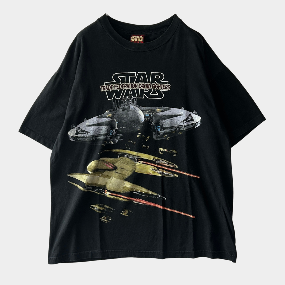 90's STAR WARS TRADE FEDERATION DROID FIGHTERS ムービーTシャツ ブラック (L)/C0388T-SO