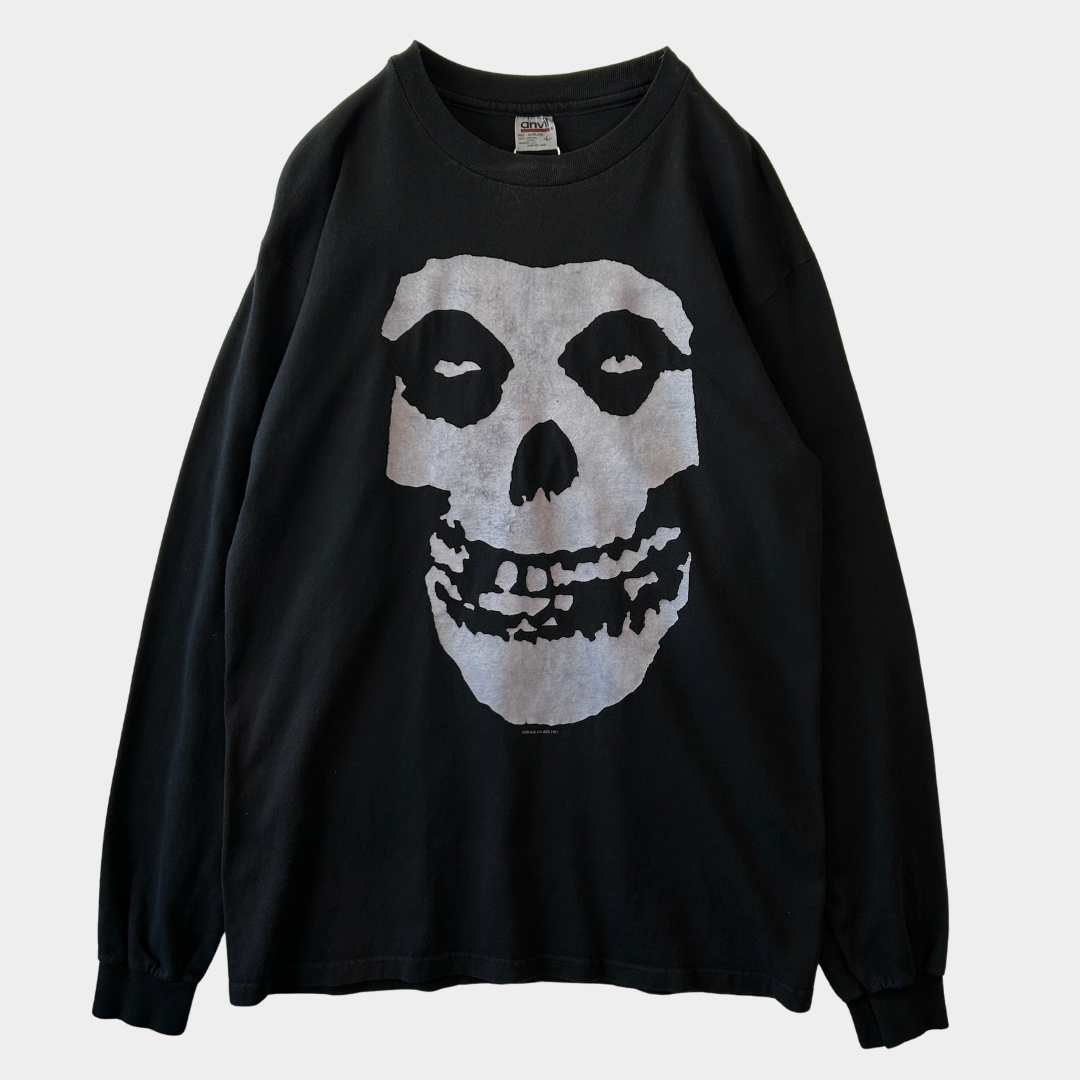 90's Misfits ミスフィッツ クリムゾンゴースト スカルTシャツ ロンT 黒(L)/C1039T-SO