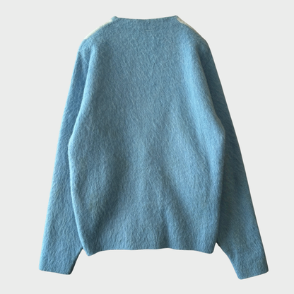 60's Campus モヘアカーディガン 白灰紺水色 (M)/A6645K-SO