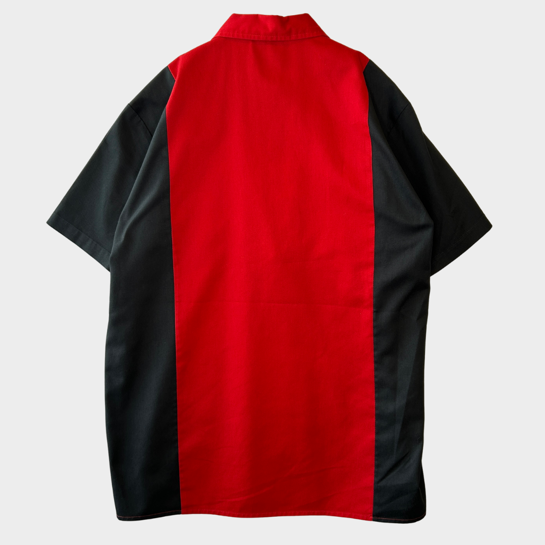 90's Dickies Twe Tone color Shirt ２色 半袖シャツ 赤黒 (L)/A3570S-SO