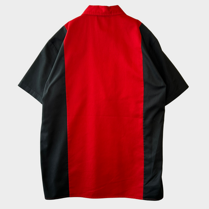 90's Dickies Twe Tone color Shirt ２色 半袖シャツ 赤黒 (L)/A3570S-SO
