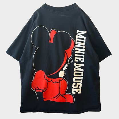 90's Disney ミニーマウス 両面プリント tシャツ黒(XXXXL)/C0503T