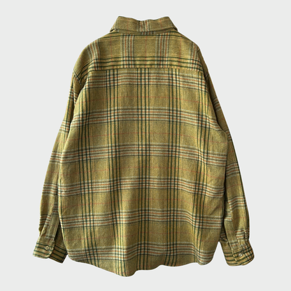 70's Campus ウールチェックシャツ 黄緑橙 (XL)/A6961S-SO