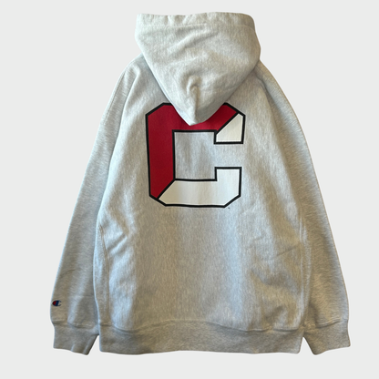 00's Champion REVERSE WEAVE リバースウィーブ CORNELL 両面プリント カレッジフーディー アッシュグレー (XL)/A8197S-SO