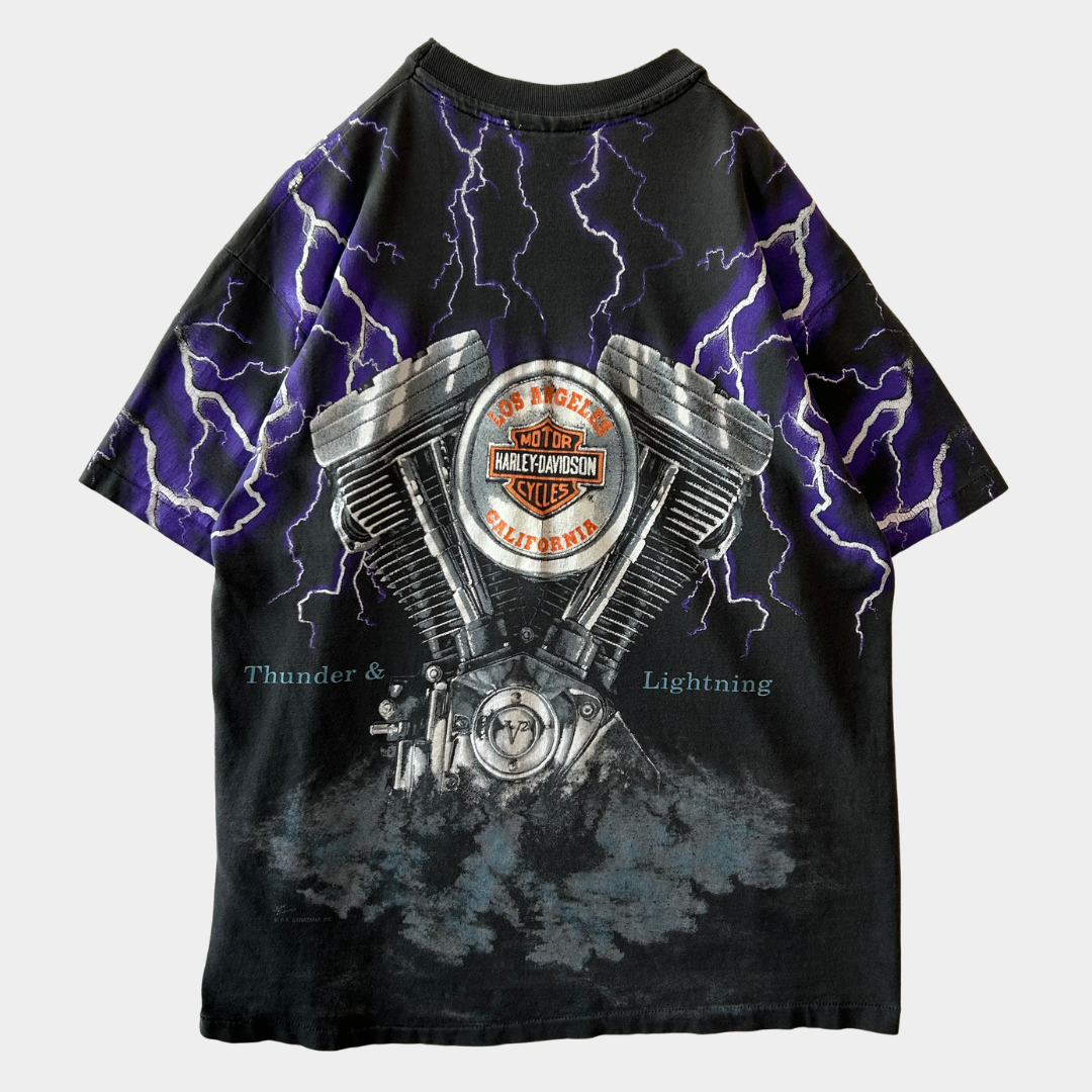 90's Harley-Davidson ハーレー Thunder&Lightning サンダー Tシャツ （L )/C0994T-SO