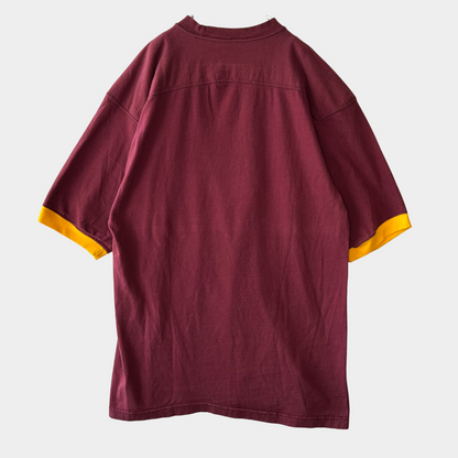 70's Russell football T-shirt "Pikes" フットボール Tシャツ えんじ (L)/A4256T-SO