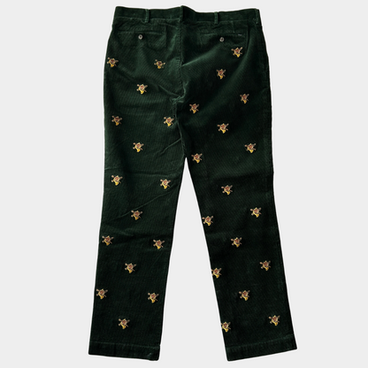 00's Polo Ralph Lauren corduroy pants fox ポロ ラルフローレン 狐 楽器 刺繍 コーデュロイ パンツ (38 34)/A4914P-SO