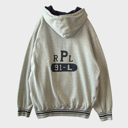 00's Polo Ralph Lauren ラルフローレン 裏サーマルハーフジップフーディ グレー(L)/B1806S-SO