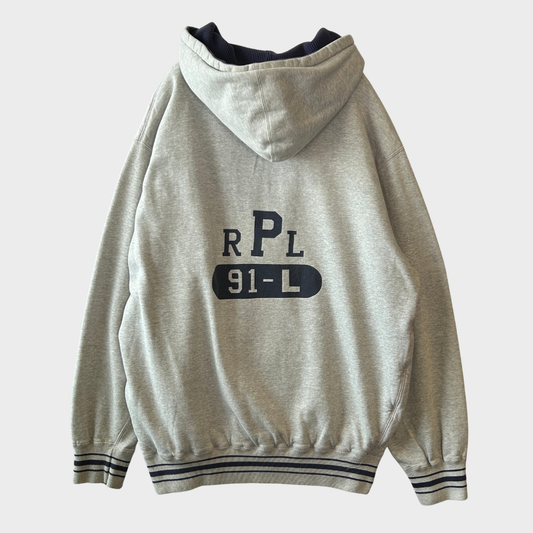 00's Polo Ralph Lauren ラルフローレン 裏サーマルハーフジップフーディ グレー(L)/B1806S-SO