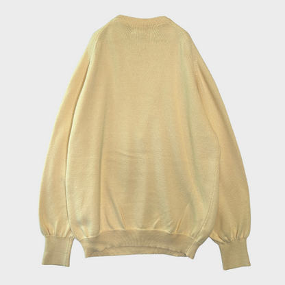 90's  L.L.Bean  ラグラン コットンニット イエロー L /A8224K-SO