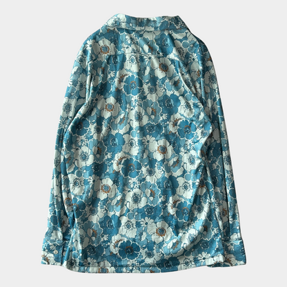70's JC Penney The men's shop JCペニー ポリエステル シャツ 開襟 ブルー (L)/B2950SH-SO