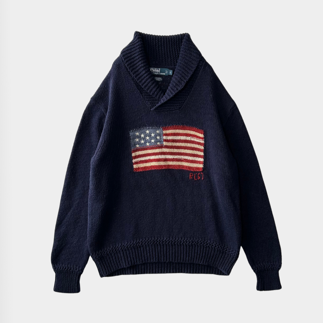 00's Polo Ralph Lauren ラルフローレン シルク混 星条旗ショール 00's Polo Ralph Lauren ラルフローレン シルク混 星条旗ショール