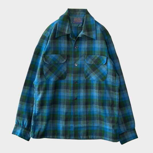 60's Pendleton ボードシャツ チェック 青緑紺 (S)/A8668S-SO