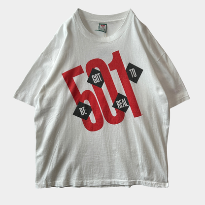 90's Levi's リーバイス 501 "GOT TO BE REAL"プリントTシャツ 白(XL)/C0968T-SO