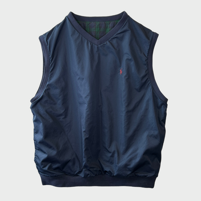 00's POLO GOLF Ralph Lauren ラルフローレン リバーシブルベスト 紺緑 (サイズ不明)/A7717V-SO