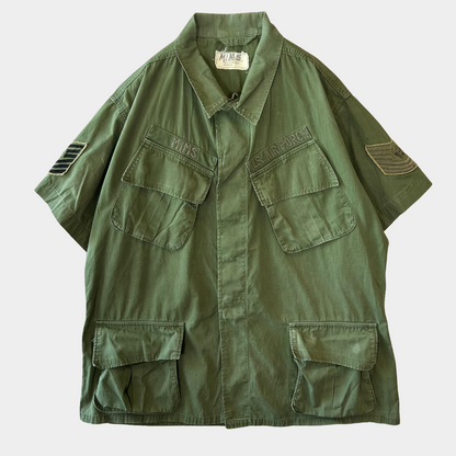 60's USAF S/Sジャングルファティーグジャケット 半袖シャツ ミリタリー (L-R)/A5907SH-SO