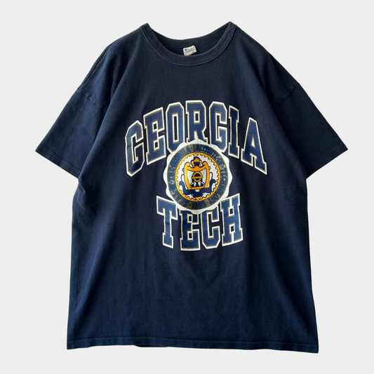 80's champion ”GEORGIA TECH" チャンピオン カレッジ Tシャツ ネイビー (XL)/A4110T-SO
