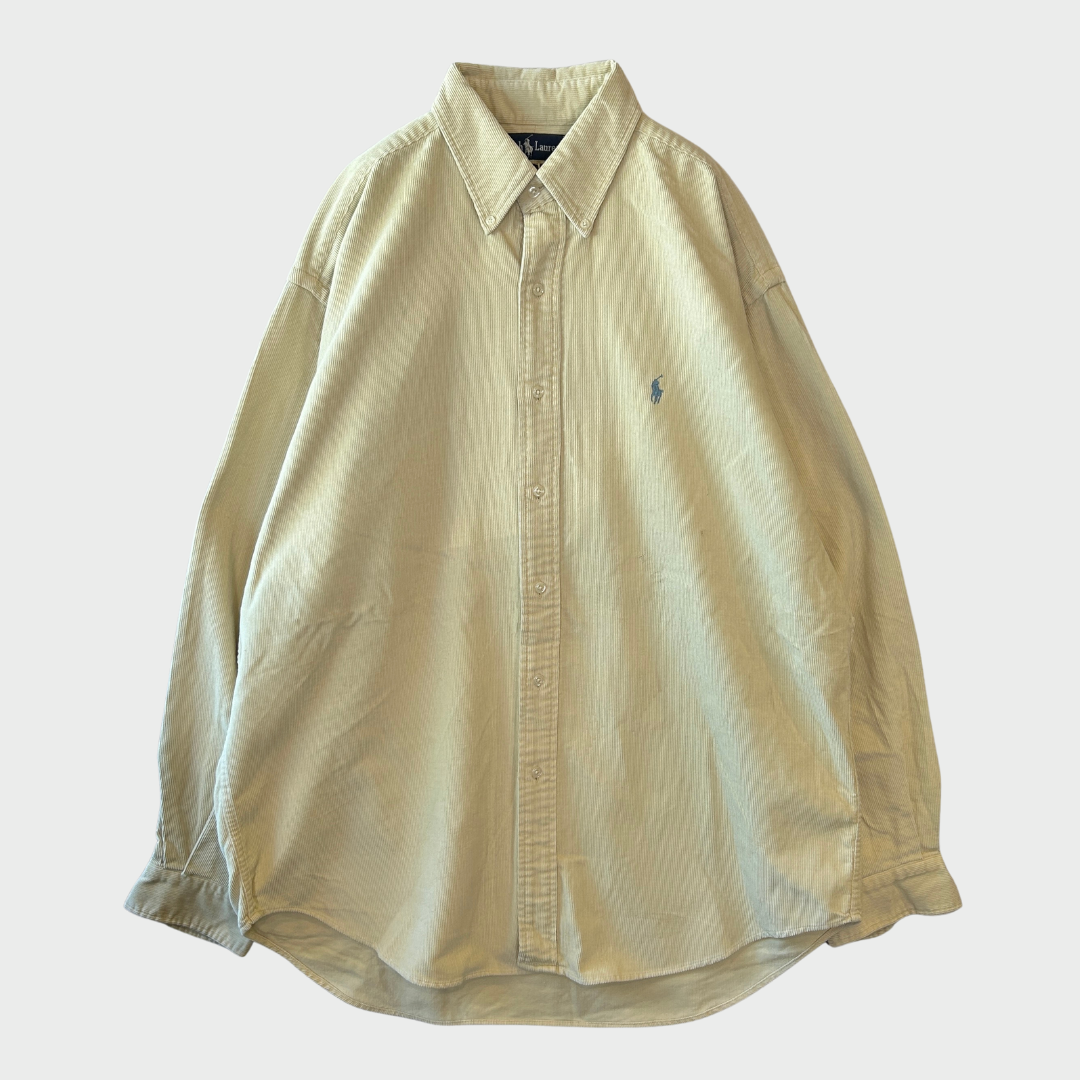 ０0's  Ralph Lauren BLAIRE コーデュロイシャツ クリーム  L /B1178SH-SO