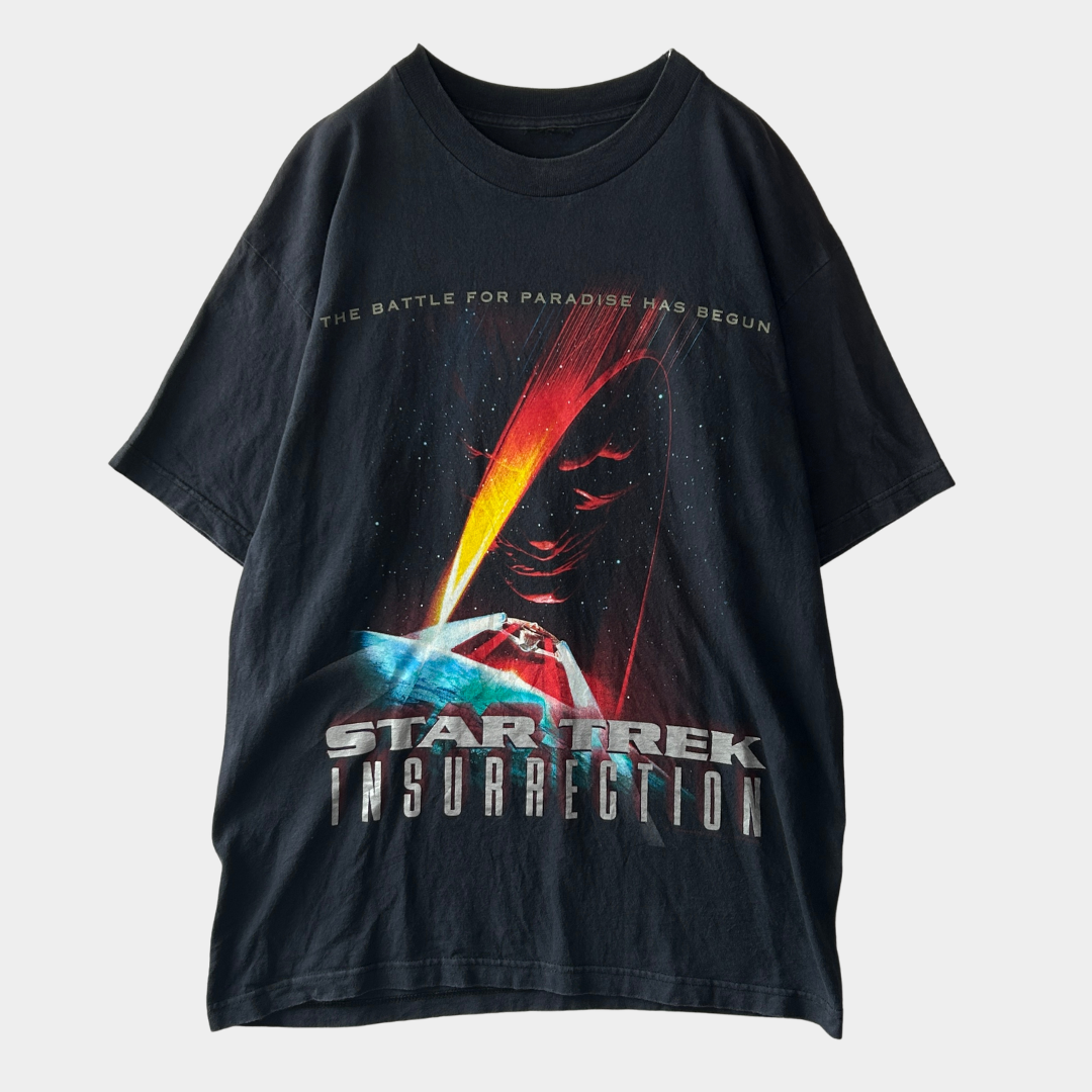 90's STAR TREK Insurrection ムービーTシャツ 黒 (サイズ不明)/A4145T-SO
