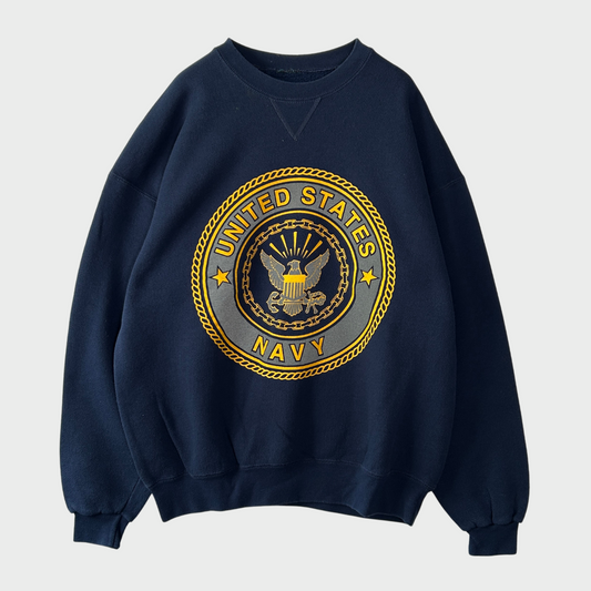 80's Soffe US NAVY ミリタリースウェット 紺 (サイズ不明)/B1394S-SO
