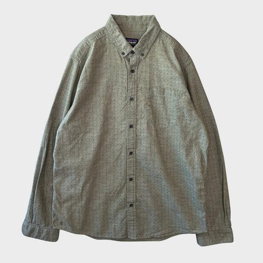 00's Patagonia 総柄 ポケットシャツ グレー (L)/A7950S-SO