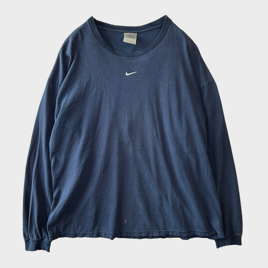 00's NIKE ナイキ ロングTシャツ 紺 (XL)/B3044T-SO