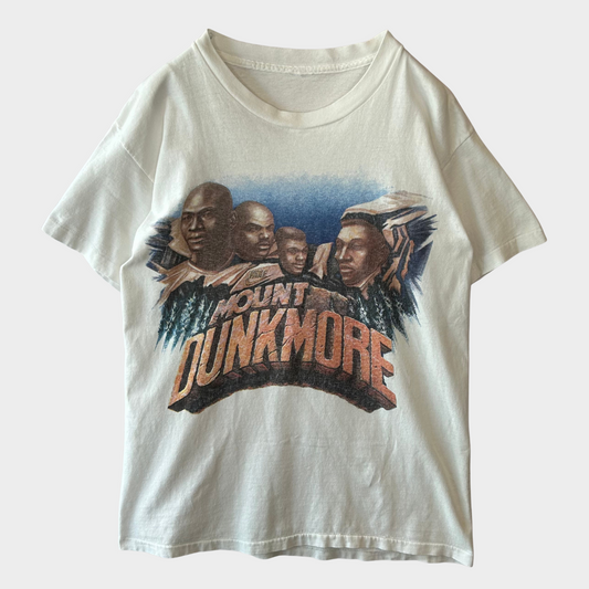 90's  NIKE MOUNT DUNKMORE NBA プリントTシャツ 白 推定Mサイズ/A6459T-SO