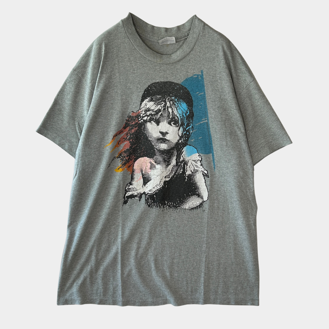 80's Hanes レ・ミゼラブル コゼット キャラクターTシャツ グレー (XL)/A8613T-SO