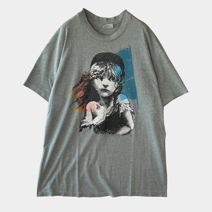 80's Hanes レ・ミゼラブル コゼット キャラクターTシャツ グレー (XL)/A8613T-SO