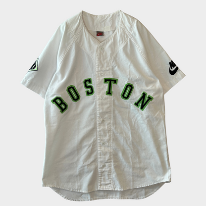 90's NIKE BOSTON ベースボールシャツ 半袖シャツ 白 (L)/B2347S-SO