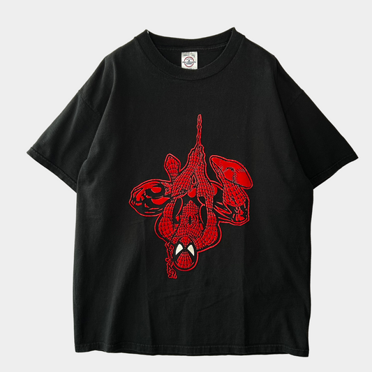 00's DELTA SPIDER MAN スパイダーマン Tシャツ フロッキー 黒(L)A7108T-SO